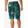 imageKingSize Mens Big ampamp Tall 8quot Flex Cargo Swim TrunksGreen Painterly Leaves