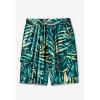 imageKingSize Mens Big ampamp Tall 8quot Flex Cargo Swim TrunksGreen Painterly Leaves