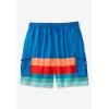imageKingSize Mens Big ampamp Tall 8quot Flex Cargo Swim TrunksGreen Painterly Leaves