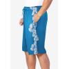 imageKingSize Mens Big ampamp Tall Basic 8quot 4Way Flex Swim TrunkBlue Hawaiian Floral