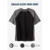 imageKingSize Mens Big ampamp Tall ClingFree Raglan Short Sleeve Swim ShirtBlack Steel