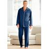 imageKingSize Mens Big ampamp Tall Long Sleeve Pajama SetLight Blue White Piping