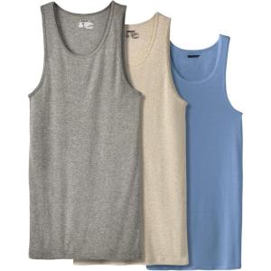 imageKingSize Mens Big ampamp Tall 3Pack Ribbed Cotton Tank UndershirtClassic Assorted