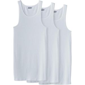 imageKingSize Mens Big ampamp Tall 3Pack Ribbed Cotton Tank UndershirtWhite