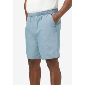 imageKingSize Mens Big ampamp Tall PullOn Knockarounds Chambray Shorts