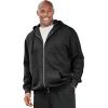 imageKingSize Mens Big ampamp Tall Fleece Zipfront Hoodie JacketBrown Marl