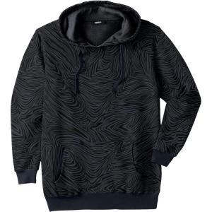 imageKingSize Mens Big ampamp Tall Fleece Pullover HoodieBlack Grey Wave