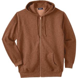 imageKingSize Mens Big ampamp Tall Fleece Zipfront Hoodie JacketBrown Marl
