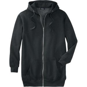 imageKingSize Mens Big ampamp Tall LongerLength Fleece Full Zip HoodieHeather Charcoal