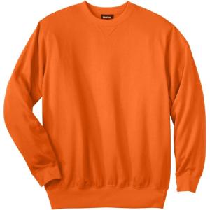imageKingSize Mens Big ampamp Tall Tall UltraLight Comfort Fleece Crewneck SweatshirtBright Orange