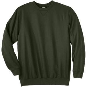 imageKingSize Mens Big ampamp Tall Tall UltraLight Comfort Fleece Crewneck SweatshirtDeep Olive