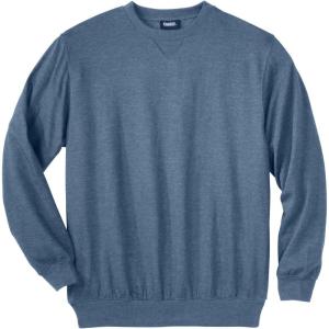 imageKingSize Mens Big ampamp Tall Tall UltraLight Comfort Fleece Crewneck SweatshirtHeather Slate Blue