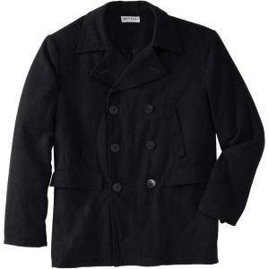 imageLiberty Blues by KingSize Mens Big ampamp Tall DoubleBreasted Wool PeacoatBlack