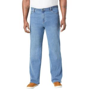imageLiberty Blues by Kingsize Mens Big ampamp Tall Loose Fit 5Pocket Stretch JeansLight Sanded Wash