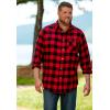 imageKingSize Mens Big ampamp Tall Boulder Creek Flannel ShirtStone Plaid