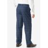 imageKingSize Mens Big ampamp Tall Easy Movement PlainFront Expandable Dress PantsNavy Check