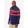 imageKingSize Mens Big ampamp Tall LongSleeve Rugby PoloNavy Red Stripe