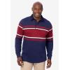 imageKingSize Mens Big ampamp Tall LongSleeve Rugby PoloNavy Red Stripe