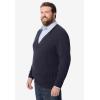 imageKingSize Mens Big ampamp Tall ShoremanS Cardigan Cable Knit SweaterHeather Navy