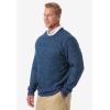 imageKingSize Mens Big ampamp Tall Soft Cable Knit Crewneck SweaterCharcoal Marl