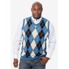 imageKingSize Mens Big ampamp Tall Tall VNeck Argyle Sweater VestBlue Diamond