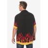 imageKingSize Mens Big ampamp Tall Tropical Rayon ShortSleeve ShirtFlames