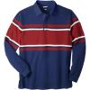 imageKingSize Mens Big ampamp Tall LongSleeve Rugby PoloNavy Red Stripe