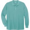 imageKingSize Mens Big ampamp Tall LongSleeve ShrinkLess Cotton Polo ShirtBlue Green