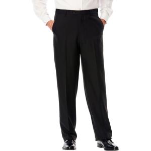 imageKingSize Mens Big ampamp Tall Easy Movement PlainFront Expandable Dress PantsBlack