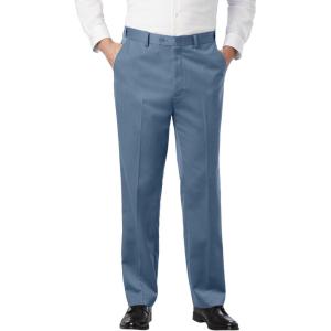 imageKingSize Mens Big ampamp Tall Easy Movement PlainFront Expandable Dress PantsSlate Blue