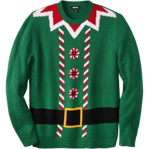 imageKingSize Mens Big ampamp Tall Holiday Crewneck SweaterElf