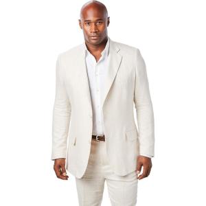 imageKingSize Mens Big ampamp Tall Linen Blend TwoButton Suit JacketNatural 0799
