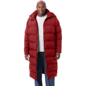 imageKingSize Mens Big ampamp Tall Long Quilted Puffer CoatMountain Red