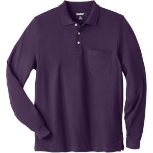 imageKingSize Mens Big ampamp Tall LongSleeve ShrinkLess Cotton Polo ShirtBlackberry