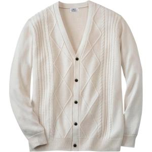 imageKingSize Mens Big ampamp Tall ShoremanS Cardigan Cable Knit SweaterSand Stone