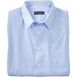 imageKingSize Mens Big ampamp Tall Tall WrinkleFree Dress ShirtLight Blue Bengal Stripe