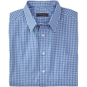 imageKingSize Mens Big ampamp Tall Tall WrinkleFree Dress ShirtNavy Gingham