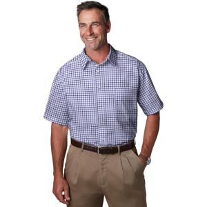 imageKingSize Mens Big ampamp Tall Tall WrinkleFree ShortSleeve Dress ShirtPurple Check