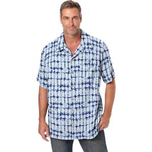 imageKingSize Mens Big ampamp Tall Tropical Rayon ShortSleeve ShirtBlue Stripe Tie Dye