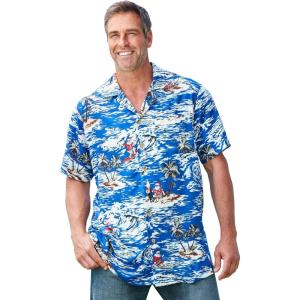 imageKingSize Mens Big ampamp Tall Tropical Rayon ShortSleeve ShirtIsland Santa