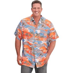 imageKingSize Mens Big ampamp Tall Tropical Rayon ShortSleeve ShirtOrange Palm