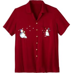 imageKingSize Mens Big ampamp Tall Tropical Rayon ShortSleeve ShirtSnowball Fight