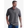 imageLiberty Blues by Kingsize Mens Big ampamp Tall ShrinkLess Pocket Piqu PoloHeather Slate
