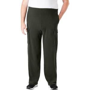 imageKingSize Mens Big ampamp Tall Explorer Plush Fleece Cargo PantsForest Green