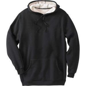 imageKingSize Mens Big ampamp Tall SherpaLined Thermal Waffle Pullover HoodieBlack