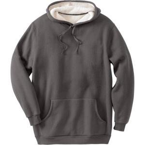 imageKingSize Mens Big ampamp Tall SherpaLined Thermal Waffle Pullover HoodieHeather Slate