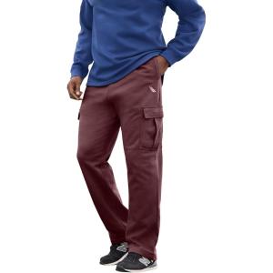 imageKingSize Mens Big ampamp Tall Tall Fleece Cargo PantsHeather Deep Burgundy