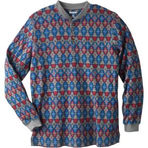 imageKingSize Mens Big ampamp Tall Tall WaffleKnit Thermal Henley TeeNavy Burgundy