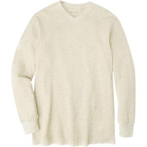 imageKingSize Mens Big ampamp Tall Heavyweight Thermal VNeck Underwear ShirtHeather Oatmeal