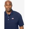 imageKingSize Mens Big ampamp Tall ShrinkLess Classic Cotton Polo ShirtNavy Flag Embroidery